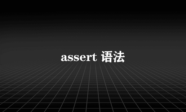 assert 语法
