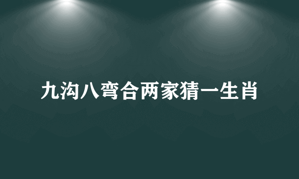 九沟八弯合两家猜一生肖