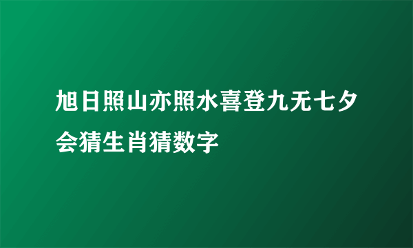 旭日照山亦照水喜登九无七夕会猜生肖猜数字