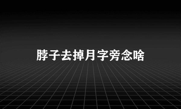脖子去掉月字旁念啥