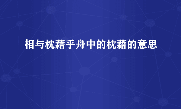 相与枕藉乎舟中的枕藉的意思