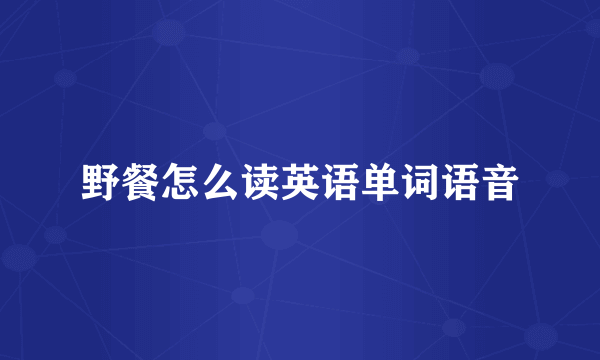 野餐怎么读英语单词语音