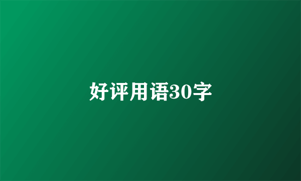 好评用语30字