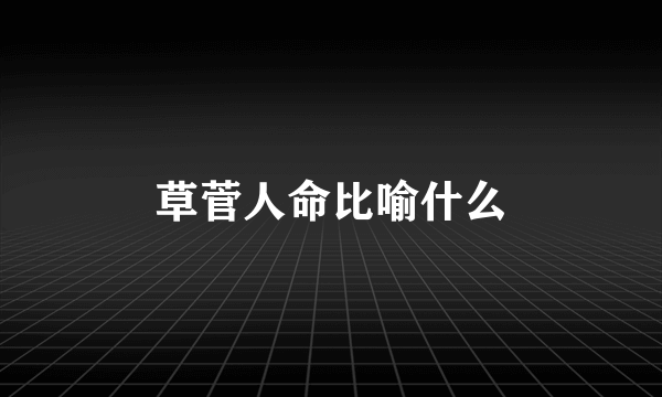 草菅人命比喻什么