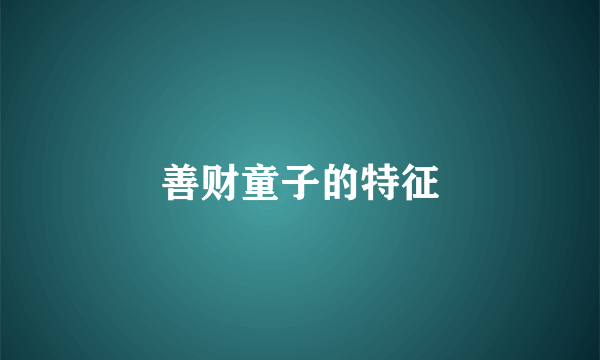 善财童子的特征