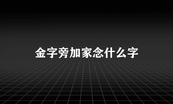 金字旁加家念什么字