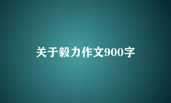 关于毅力作文900字