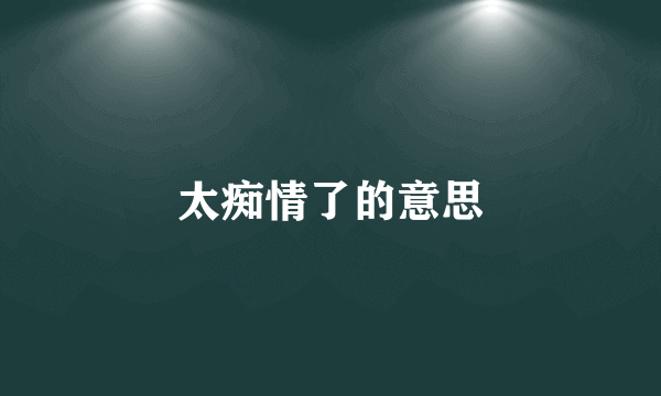 太痴情了的意思