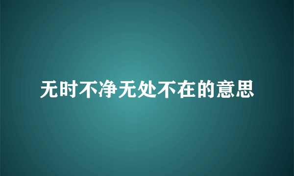 无时不净无处不在的意思