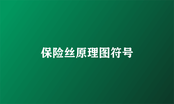 保险丝原理图符号