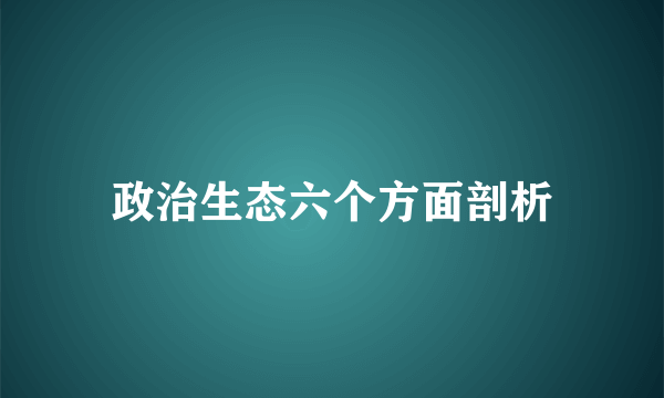 政治生态六个方面剖析