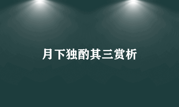 月下独酌其三赏析