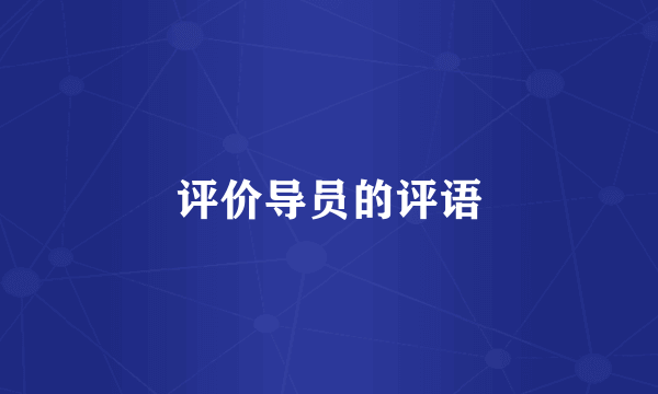 评价导员的评语