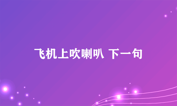 飞机上吹喇叭 下一句