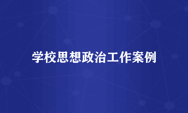 学校思想政治工作案例