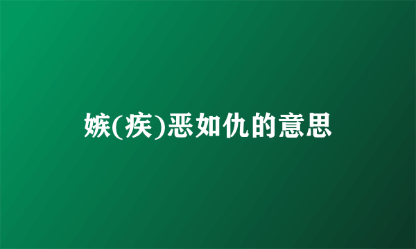 嫉(疾)恶如仇的意思