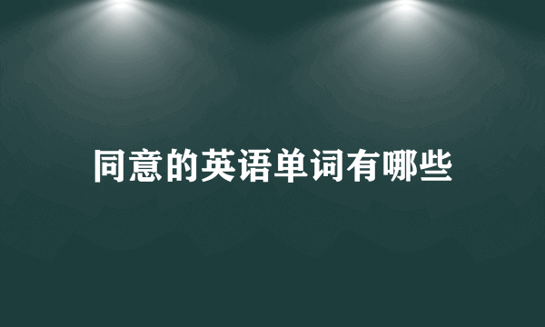 同意的英语单词有哪些