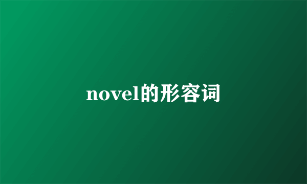 novel的形容词