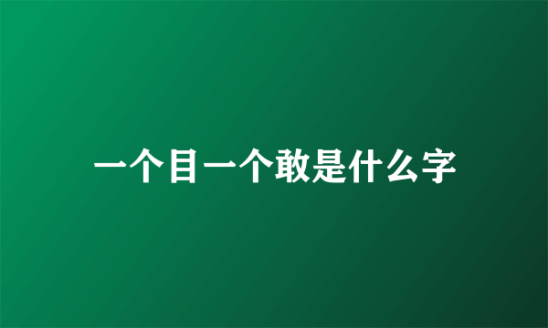 一个目一个敢是什么字