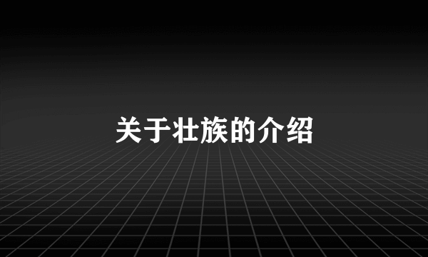 关于壮族的介绍
