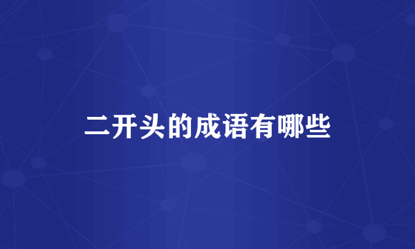 二开头的成语有哪些