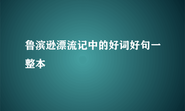 鲁滨逊漂流记中的好词好句一整本