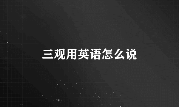 三观用英语怎么说