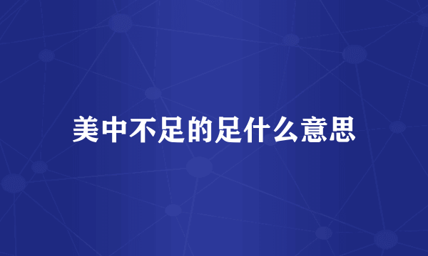 美中不足的足什么意思
