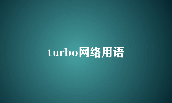 turbo网络用语
