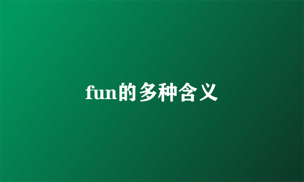 fun的多种含义
