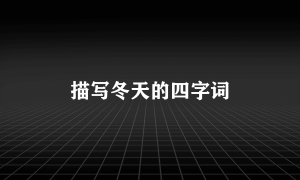 描写冬天的四字词