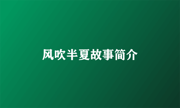 风吹半夏故事简介