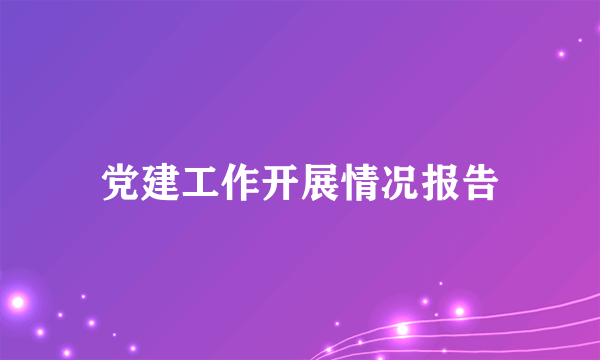 党建工作开展情况报告