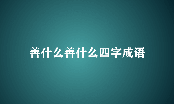 善什么善什么四字成语