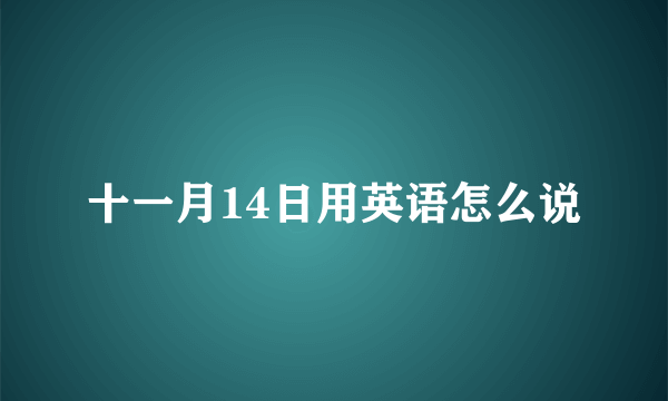 十一月14日用英语怎么说