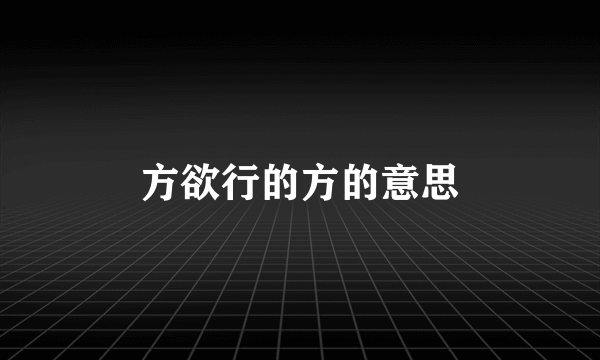 方欲行的方的意思