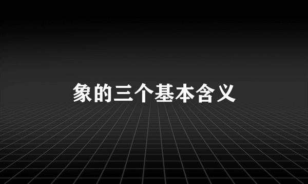 象的三个基本含义