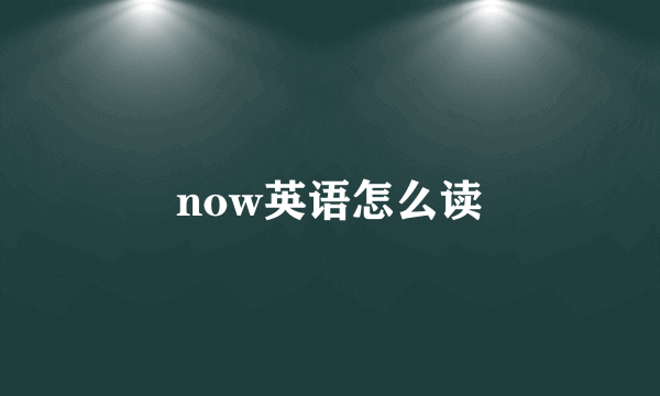 now英语怎么读