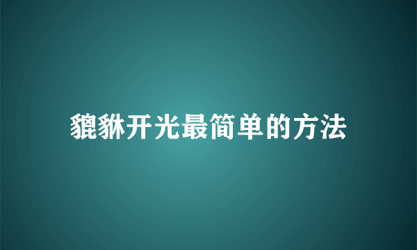 貔貅开光最简单的方法