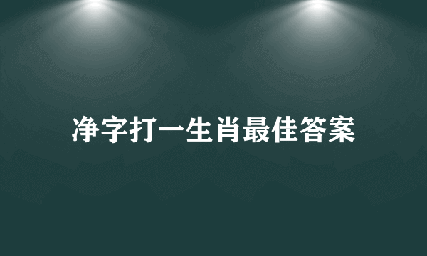 净字打一生肖最佳答案