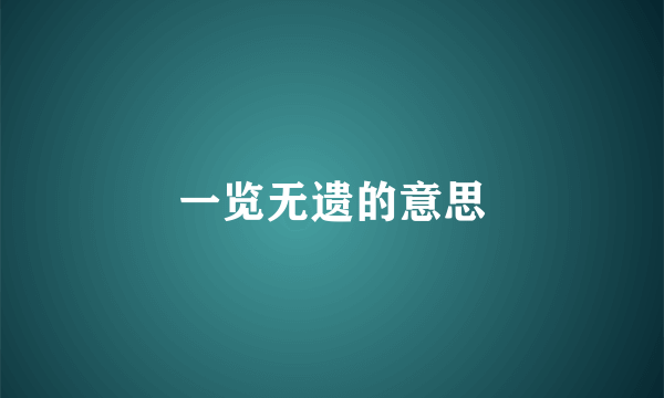 一览无遗的意思