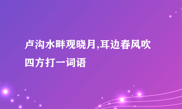 卢沟水畔观晓月,耳边春风吹四方打一词语