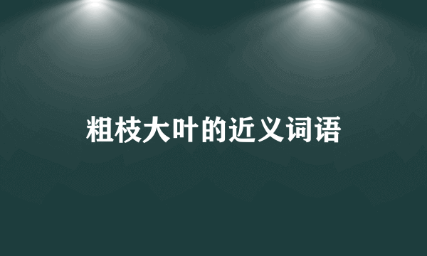 粗枝大叶的近义词语
