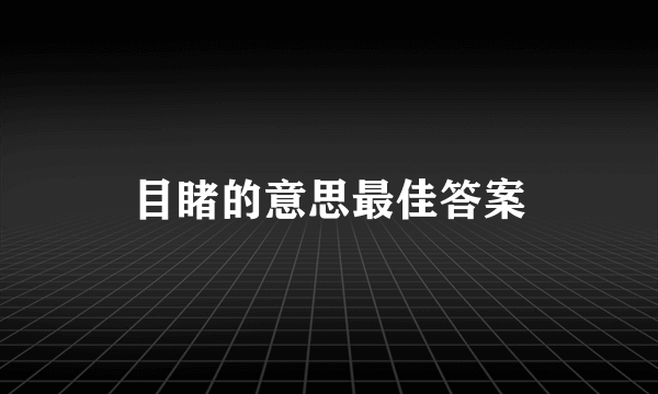 目睹的意思最佳答案