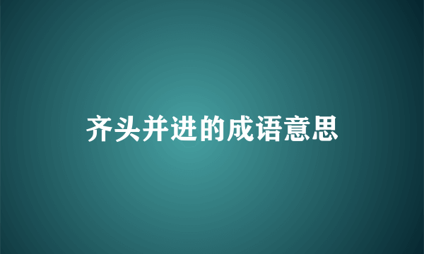 齐头并进的成语意思