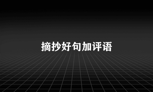 摘抄好句加评语