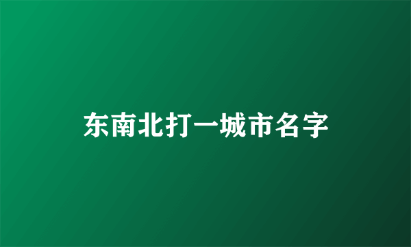 东南北打一城市名字