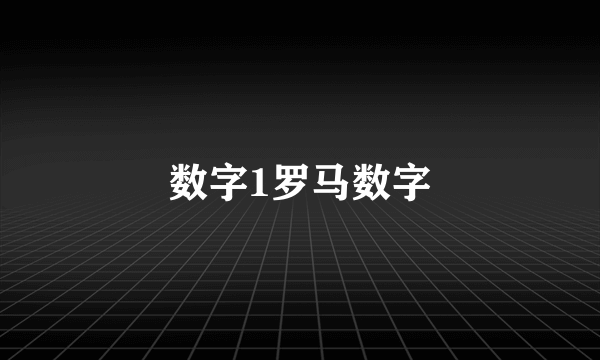 数字1罗马数字
