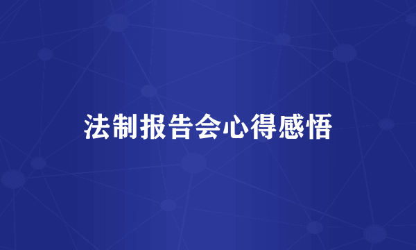 法制报告会心得感悟