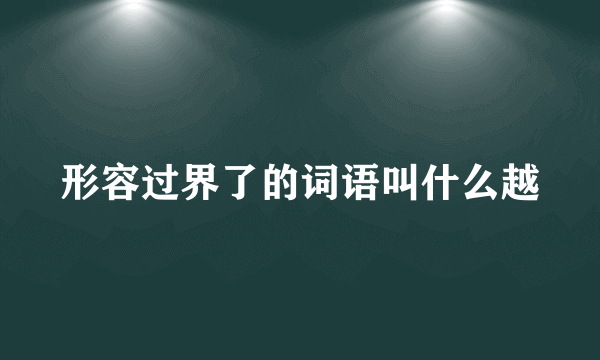 形容过界了的词语叫什么越